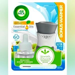 🍏 Air Wick Essential Oils Warmer & Plug-in Fragrance  Apple Blossom & Cotton
